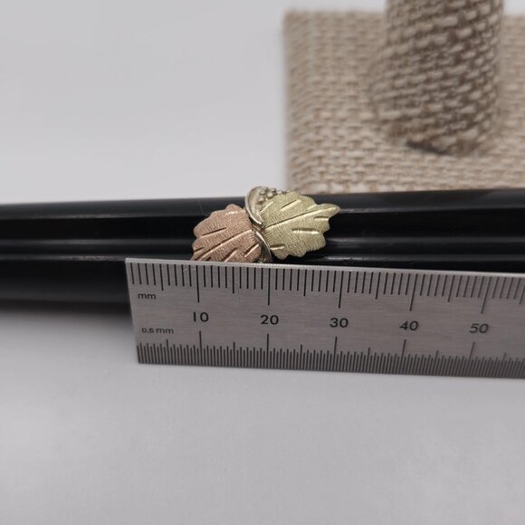 Size 7 Sterling Silver And 10K Gold Leaf Accents Ring A1897 - Picture 8 of 9